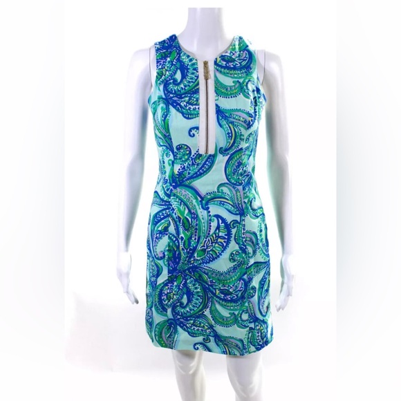 Lilly Pulitzer Penelope Shift Dress Poolside Blue Keep It Current - Picture 3 of 5